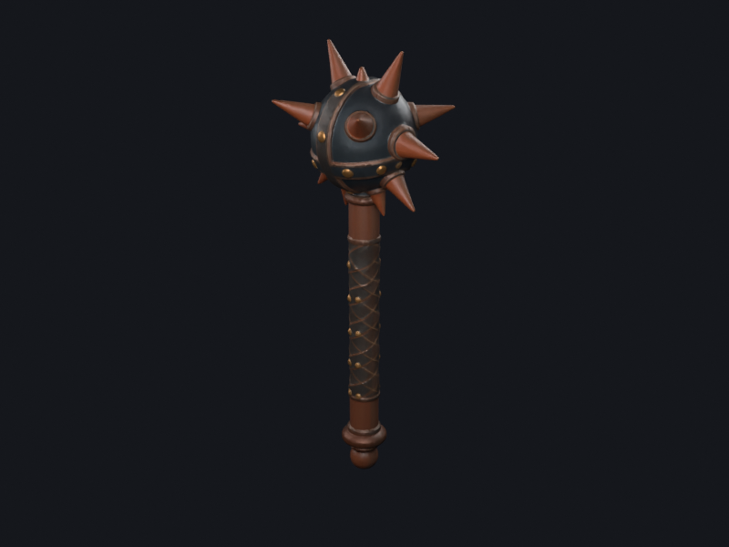 Forged steel with dark patina