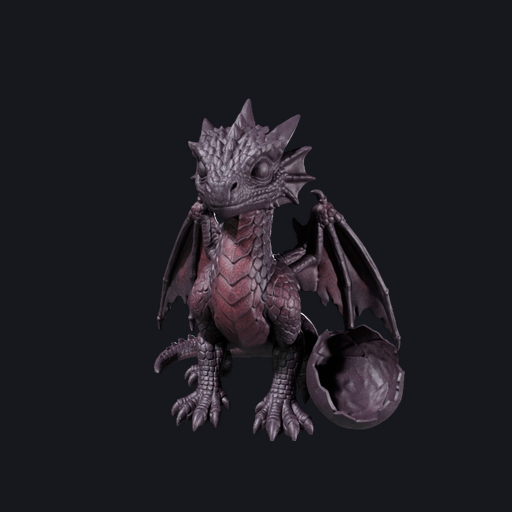 A winged dragon hatchling perched alert